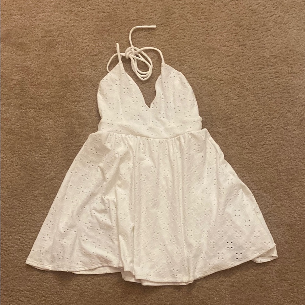 Windsor White Halter Kids Casual Dress